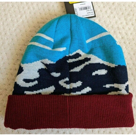 NWT Smartwool USA Mountains Cuffed Beanie Hat, Deep Navy Blue - Picture 2 of 2